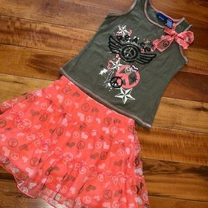 Basic Editions 6/6X Tulle Skirt and Tank top Set